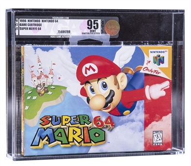 1996 N64 Nintendo 64 (USA) "Super Mario 64" Sealed Video Game - VGA MINT 95